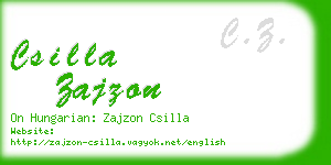 csilla zajzon business card